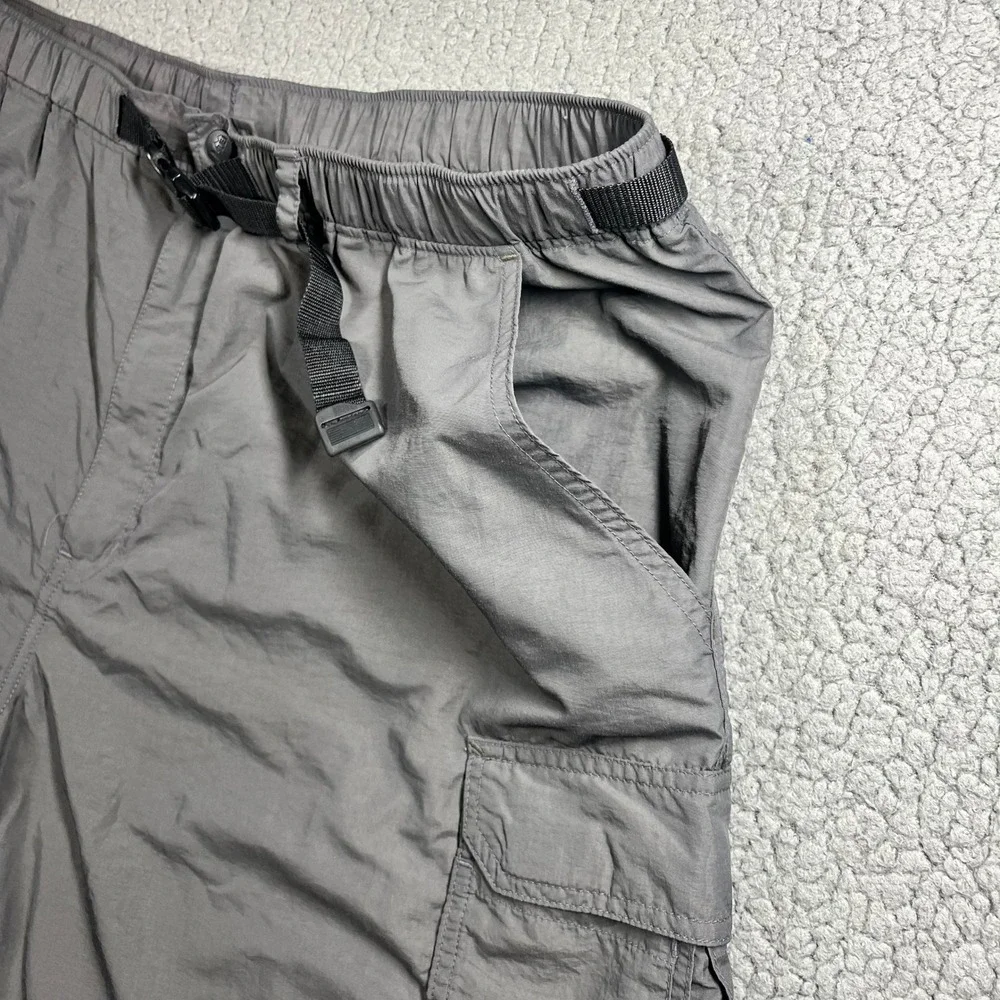 REI Sahara Mens XXL Gray Nylon Cargo Hiking Shorts UPF 50 Belted Convertible
